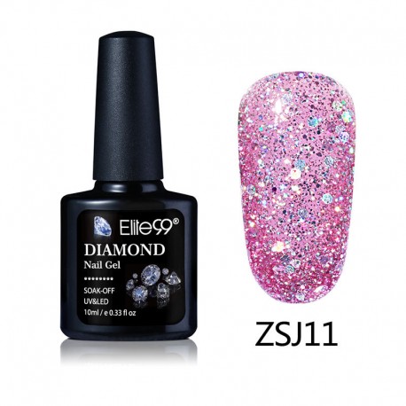 Elite99 Diamond Glitter gelinis lakas 10ml (ZSJ11)