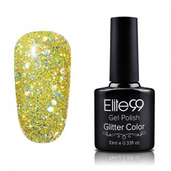 Elite99 Glitter gelinis lakas 10ml (GC010) Yellow